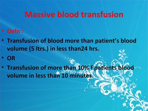 Indications and complications of blood transfusion