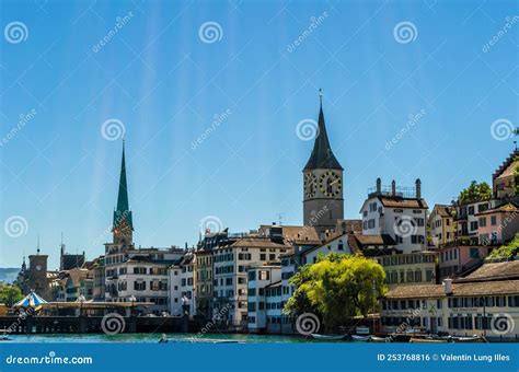 View of Zurich Old Town on the Banks of the Limmat River Editorial ...