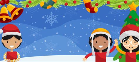 Cartoon Kids Christmas Party Background 13082301 Vector Art at Vecteezy