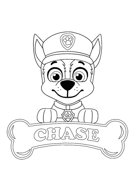 Paw Patrol Chase Coloring Pages - 4 Free Printable Coloring Sheets | 2021