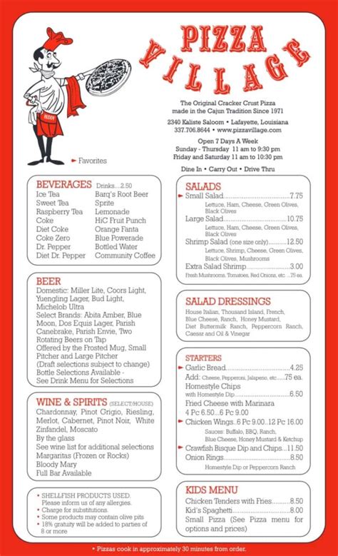 Pizza Village Menu With Prices (Updated: July 2024)