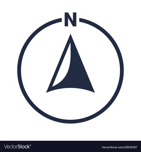 North arrow icon n direction point symbol Vector Image