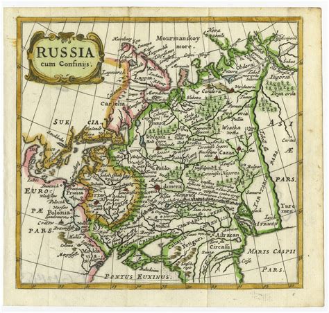 Antique Map of Russia by Cluver (1685)