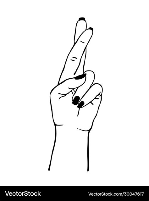 Gesture - female hand showing fingers crossed Vector Image