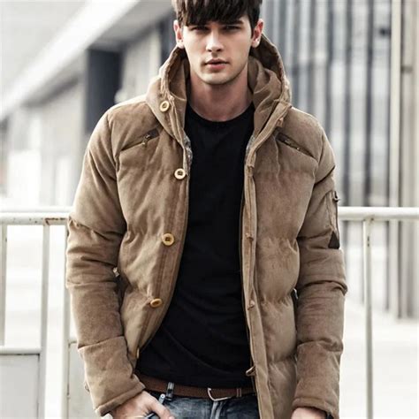 2018 New Winter Hooded Solid Thick Corduroy Jacket Men Padded Winter Jackets Men Winter Coats ...