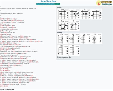 Chord: Damn Those Eyes - tab, song lyric, sheet, guitar, ukulele | chords.vip