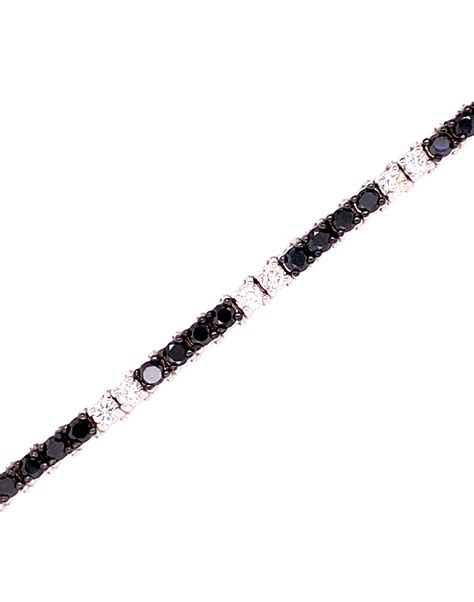 14kt White Gold Black and White Diamond Bracelet | Grand Jewelers