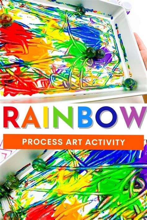 Rainbow Bouncy Ball Process Art for Preschool