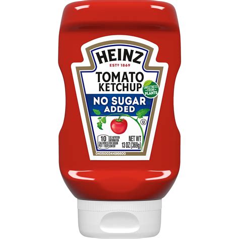 Heinz No Sugar Added Tomato Ketchup 13 oz, Squeeze Bottle - Walmart.com