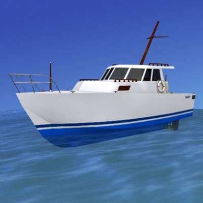 23 Foot Cabin Cruiser - 3D Model by Dreamscape Studios