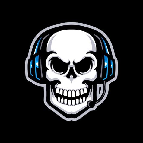 Premium Vector | Skull with headset mascot logo isolated