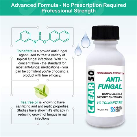 CLEAR 50 Anti-Fungal, 1% Tolnaftate, Anti-Fungal Nail Gel, Fingernail and Toenail Fungus ...