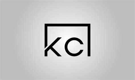 Letter KC logo design. KC logo with square shape in black colors vector ...