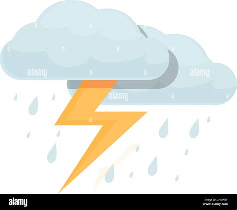 Thunderstorm icon cartoon vector. Thunder lightning. Flash bolt Stock ...