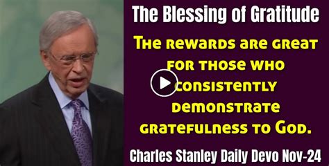 Charles Stanley (November-24-2022) Daily Devotional: The Blessing of ...