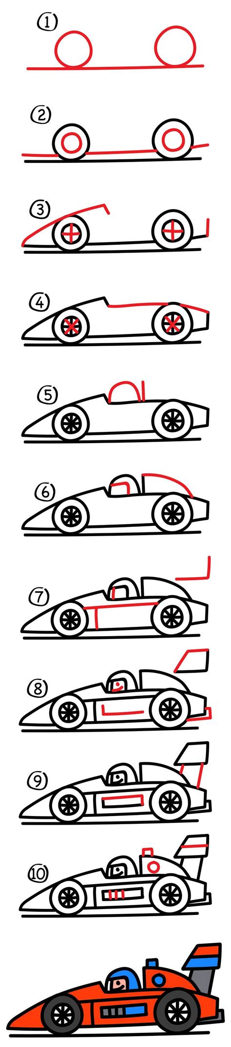 How To Draw A Race Car For Young Artists - Art For Kids Hub - | Car drawing kids, Drawing for ...