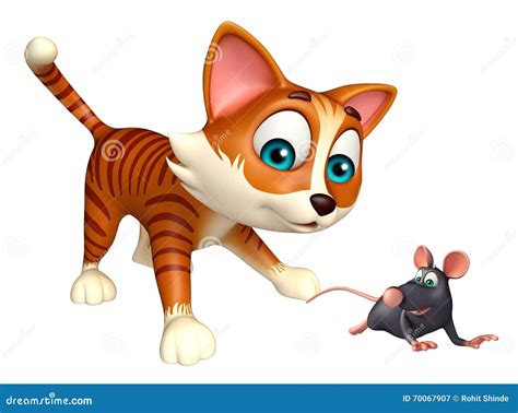 Cat hunting Rat stock illustration. Illustration of animal - 70067907