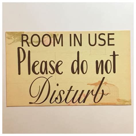 Room In Use Please Do Not Disturb Sign Wall Hanging Plaque