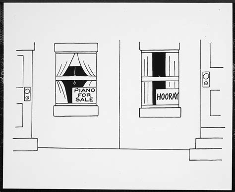 Cartoons - Line Drawing, Attached Apartments, Two Front Do… | Flickr