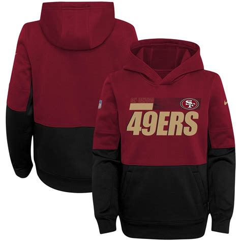 Youth Nike Scarlet/Black San Francisco 49ers Performance - Pullover Hoodie