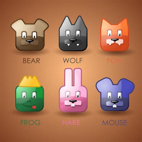 Cute animal icons set 578676 Vector Art at Vecteezy