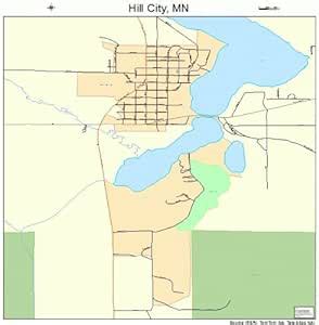 Amazon.com: Large Street & Road Map of Hill City, Minnesota MN ...