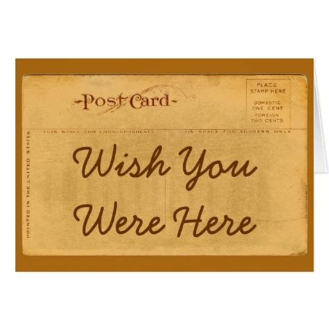 Wish You Were Here Vintage Postcard Greeting Card | Zazzle