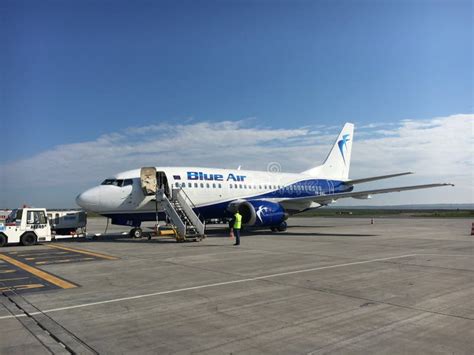 Blue Air Aircraft at Iasi Airport, Romania Editorial Photo - Image of ...