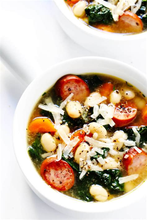 Tuscan White Bean, Sausage and Kale Soup - Gimme Some Oven
