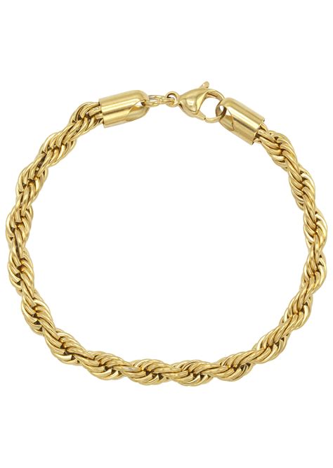 14K Gold Mens Solid Rope Bracelet – goldurban.com