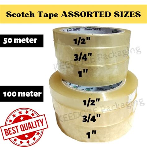 hot Scotch Tape assorted sizes (1/2 3/4 1inch) clear | Lazada PH