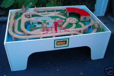 VINTAGE BRIO TRAIN TABLE W/ WOOD TRACKS BUILDINGS &MORE | #76877234