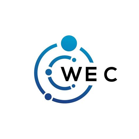 WEC letter technology logo design on white background. WEC creative initials letter IT logo ...