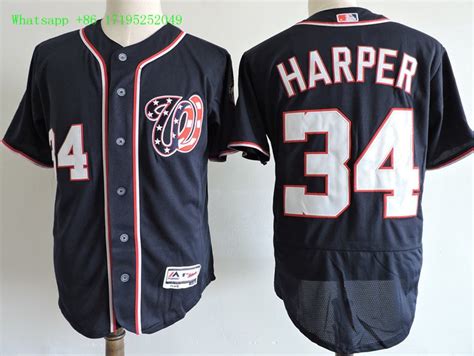 34 Bryce Harper Stitched Jersey Size S to 3 XL blue