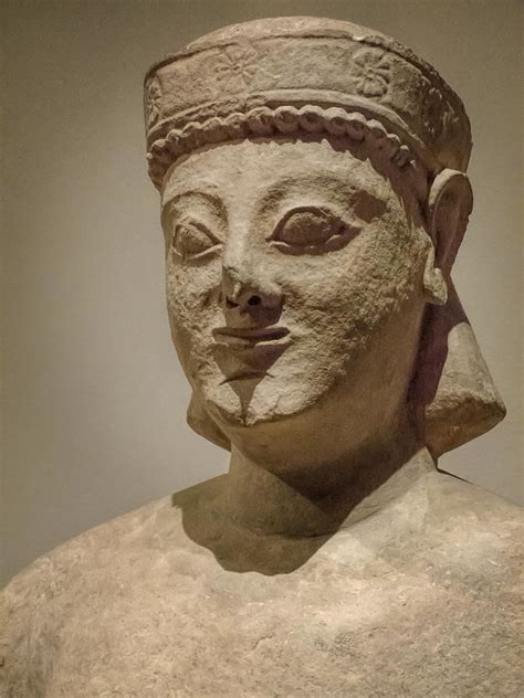 Closeup of Stylized limestone sculpture of a youth Cypriot… | Flickr