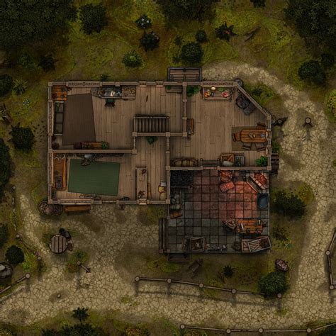 Blacksmith Battle map with Store, Smithy, and Residence. Day & Night [20x20] : dungeondraft