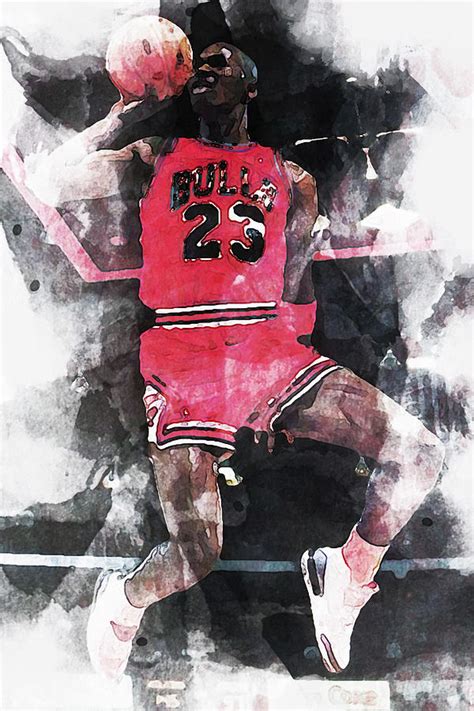 Michael Jordan Famous Dunk Mixed Media by Brian Reaves