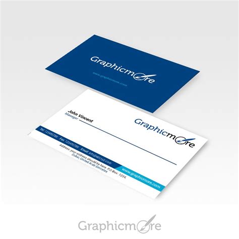 GraphicMore Navy Blue Business Card Design Free PSD File