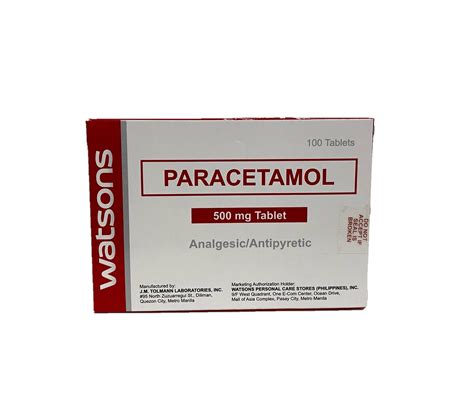 WATSONS GENERICS, Paracetamol 500 mg 1 Tablet (Sold per Piece ...