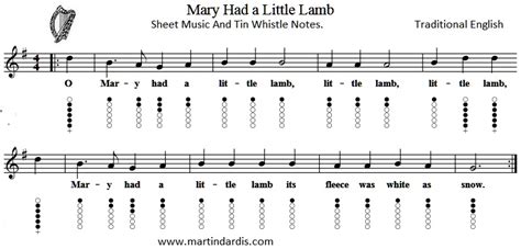 Mary Had A Little Lamb Easy Piano Sheet Music And Letter Notes - Irish ...