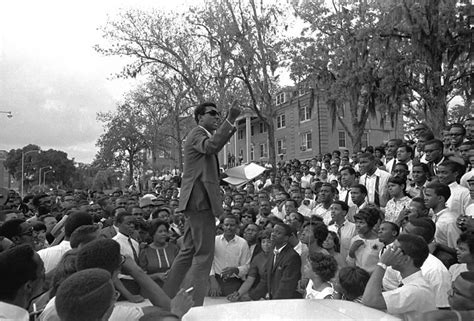 April 16, 1967 Stokely Carmichael, leader of SNCC, speaks to ...