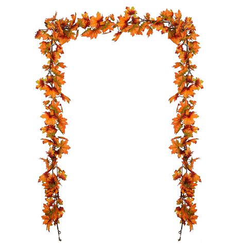 Coolmade 2 Pack Fall Maple Leaf Garland - 6.5ft/Piece Artificial Foliage Garland Autumn Hanging ...