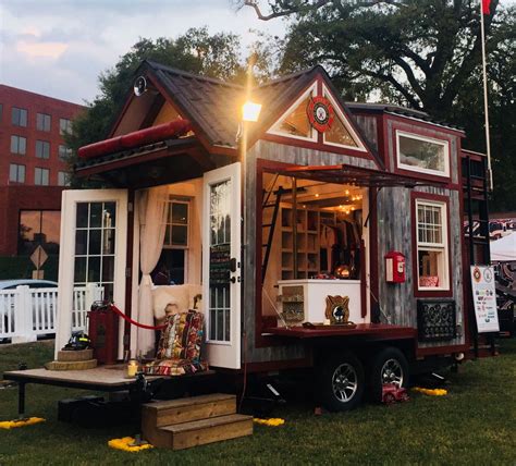 Tiny Fire House Made from Fire Truck Parts used as Mobile Tribute Home