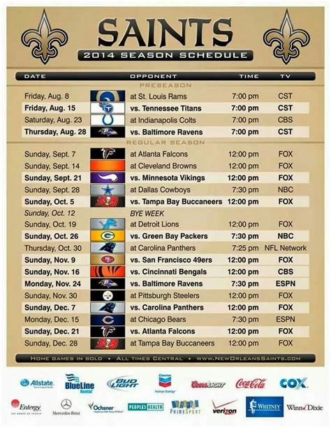 Football | New orleans saints, New orleans saints schedule, New orleans ...