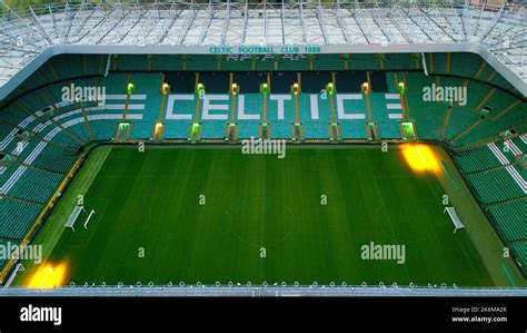 Celtic Stadium in Glasgow the home of FC Celtic Glasgow - aerial view ...