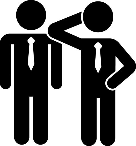 Black and white business people or team work icon. 25097436 Vector Art ...