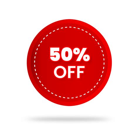 50 percent discount sticker price tag design. product emblem with ...