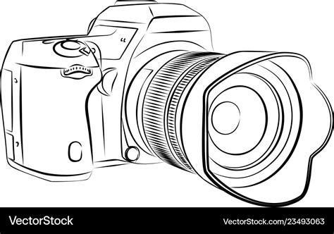 Digital camera sketch Royalty Free Vector Image