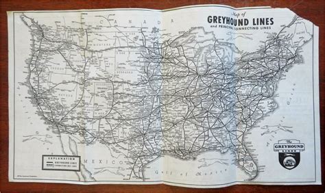 Greyhound Lines United States Transit Map c. 1950's folding travel map: (1950) Map ...