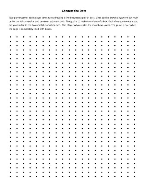 Connect The Dots Game Printable